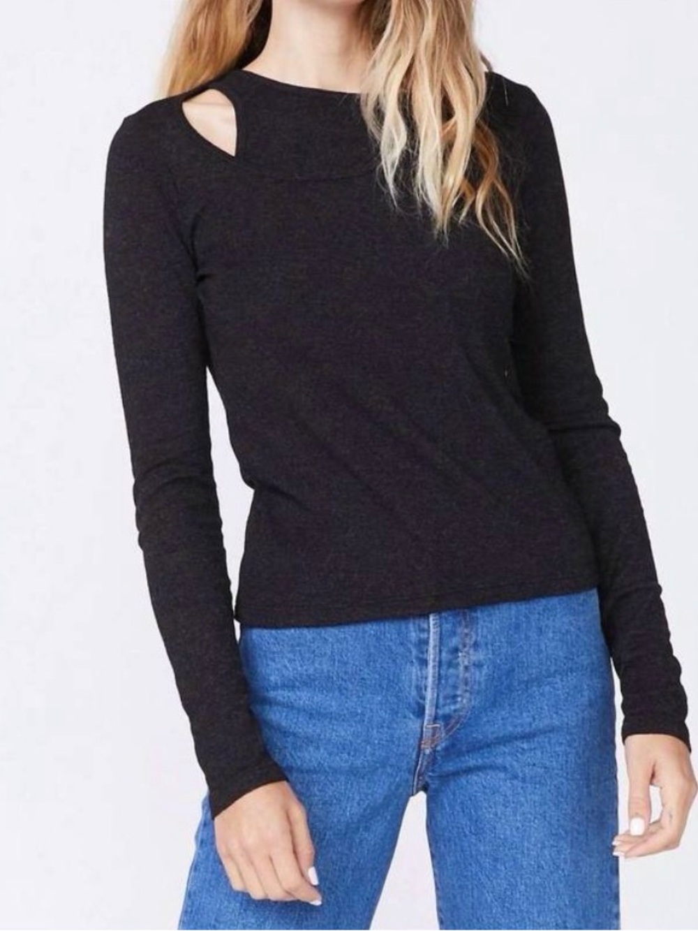 Monrow Asymmetric Long Sleeve Top size M